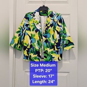 Molly & Maxx Colorful Abstract Flora Blazer, NWT, Size Medium